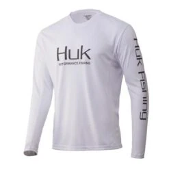 Huk ICON X Long Sleeve Tech Tees -Tackle Express HUK Huk Icon X LS H1200138 100 White Hero Front