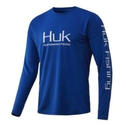 Huk ICON X Long Sleeve Tech Tees -Tackle Express HUK Huk Icon X LS H1200138 457 Huk Blue Hero Front