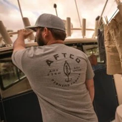 Aftco Westside Short Sleeve Tee Gun Metal Heather -Tackle Express westside tee 87013e0b e972 4f5c a5f9 27859f2d1988